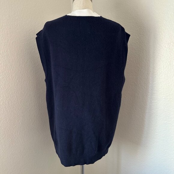 Sandro Wool Cashmere Cardigan Sleeveless Navy Blue Color Sz XL - Picture 3 of 9